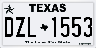 TX license plate DZL1553