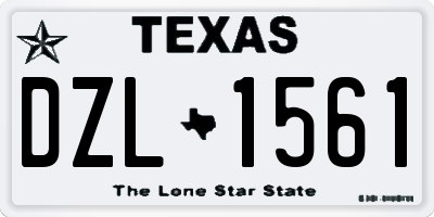 TX license plate DZL1561
