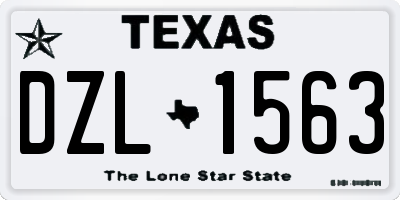 TX license plate DZL1563