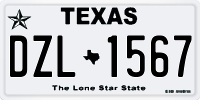 TX license plate DZL1567