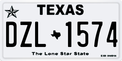 TX license plate DZL1574