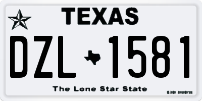 TX license plate DZL1581