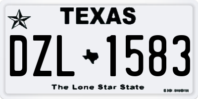 TX license plate DZL1583
