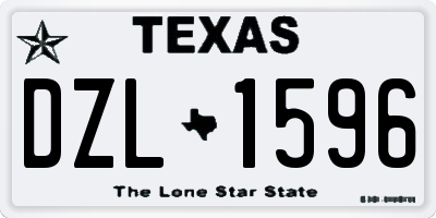 TX license plate DZL1596