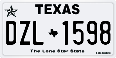 TX license plate DZL1598