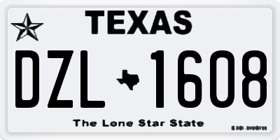 TX license plate DZL1608