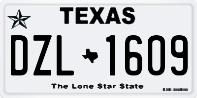 TX license plate DZL1609
