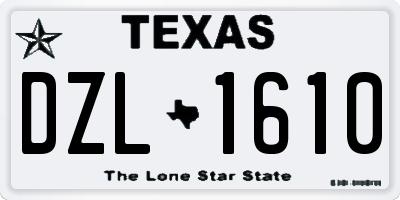 TX license plate DZL1610