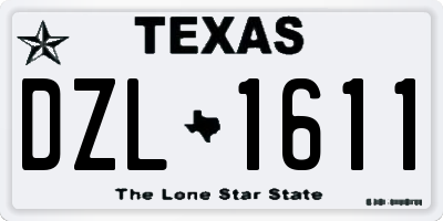 TX license plate DZL1611