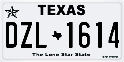 TX license plate DZL1614