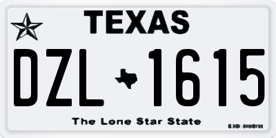 TX license plate DZL1615