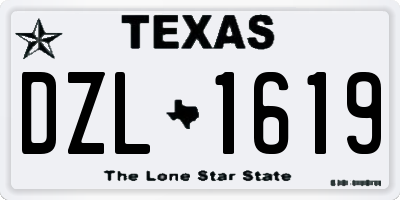 TX license plate DZL1619