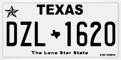 TX license plate DZL1620
