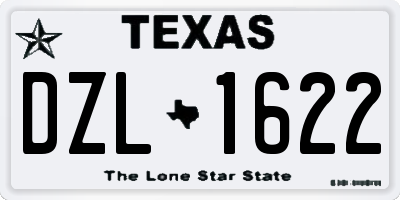 TX license plate DZL1622