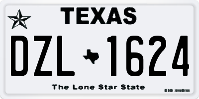 TX license plate DZL1624