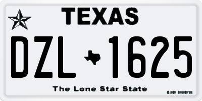 TX license plate DZL1625