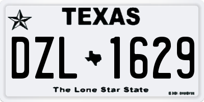 TX license plate DZL1629