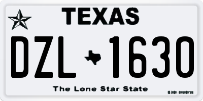 TX license plate DZL1630