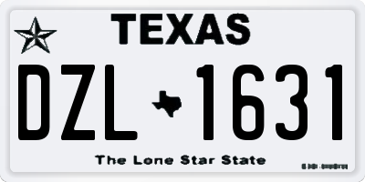 TX license plate DZL1631