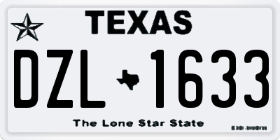 TX license plate DZL1633