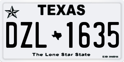 TX license plate DZL1635