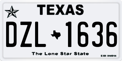 TX license plate DZL1636