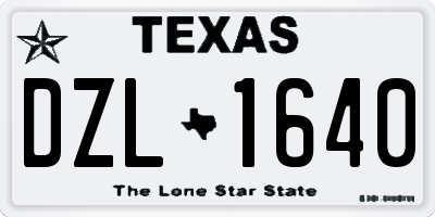 TX license plate DZL1640
