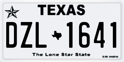 TX license plate DZL1641