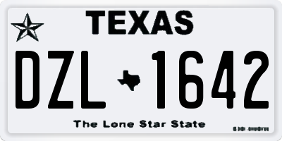 TX license plate DZL1642