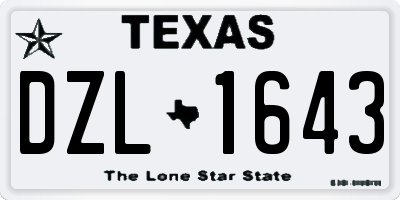 TX license plate DZL1643