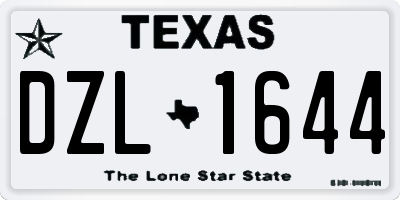 TX license plate DZL1644