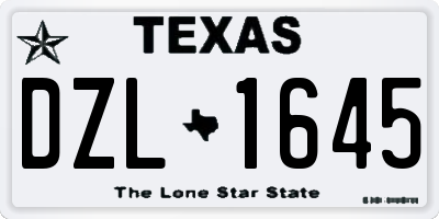 TX license plate DZL1645