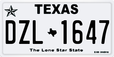 TX license plate DZL1647