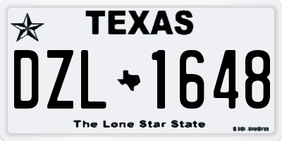 TX license plate DZL1648