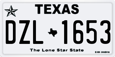 TX license plate DZL1653