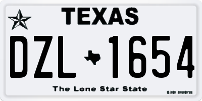 TX license plate DZL1654