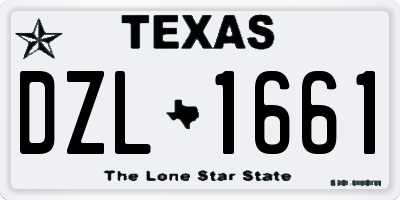 TX license plate DZL1661