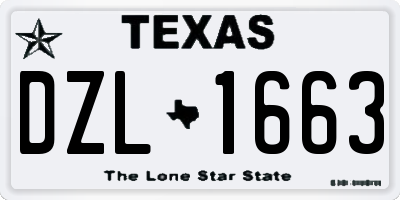 TX license plate DZL1663
