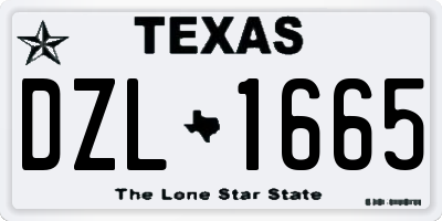 TX license plate DZL1665