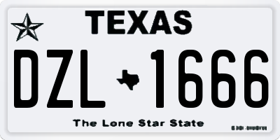 TX license plate DZL1666