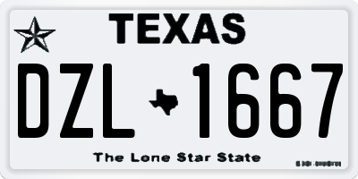 TX license plate DZL1667