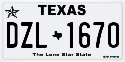 TX license plate DZL1670