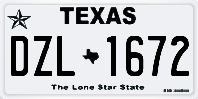 TX license plate DZL1672