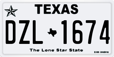 TX license plate DZL1674