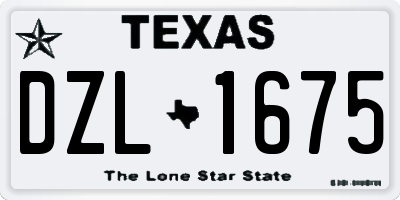 TX license plate DZL1675