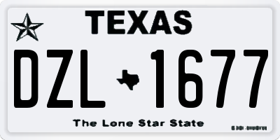 TX license plate DZL1677