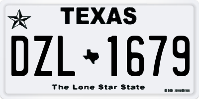 TX license plate DZL1679