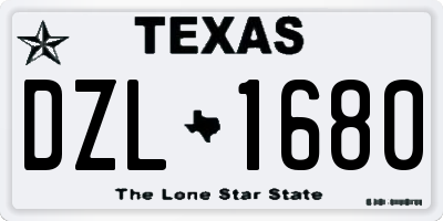 TX license plate DZL1680