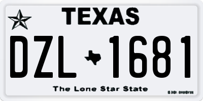 TX license plate DZL1681