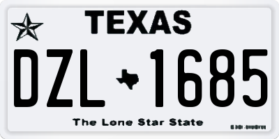 TX license plate DZL1685
